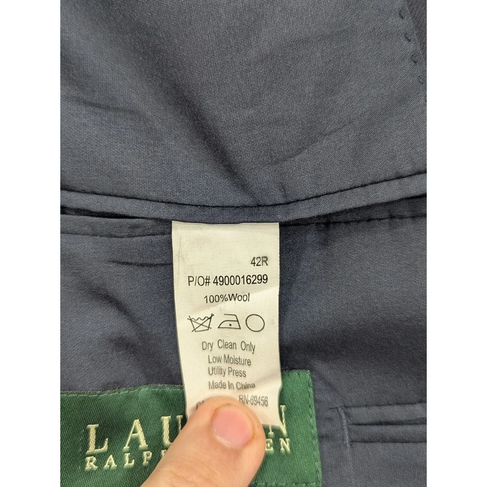 New No Tags Ralph Lauren Blazer Sports Coat Wool Navy Gold Button Jacket 42R 46